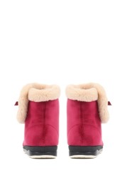 Pavers Red Wide Fit Slipper Boots