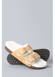 Animal Yellow Warm Lined Sliders