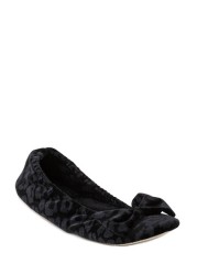 Totes Isotoner Ladies Big Bow Ballerina Slippers