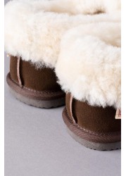 Lakeland Leather Ladies Sheepskin Cuff Slippers