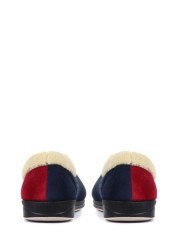 Pavers Navy Red Ladies Wide Fit Full Slippers