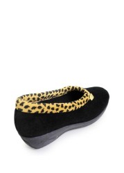 Lunar Ladies Ocelot Trim Slippers