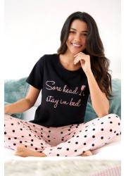 Pour Moi Sore Head Stay in Bed Cotton Jersey Pyjama Set