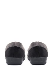 Pavers Ladies Black Full Slippers