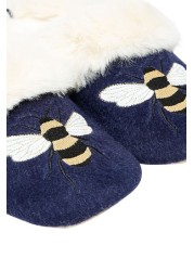 Joules Navy Slip On Bee Slippers