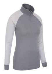 Mountain Warehouse Merino بلوزة حرارية للسيدات برقبة بسحاب