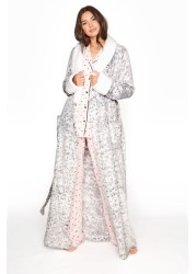 Long Tall Sally Shawl Collar Animal Maxi Dressing Gown