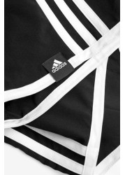 adidas Black/White 3 Stripe Swim Shorts