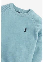 Textured Crew Jumper (3-16yrs) With Stag