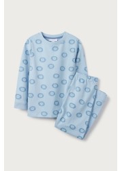 The White Company Blue Lion Print Pyjamas