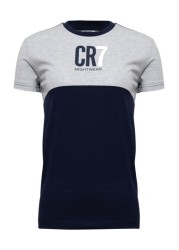 CR7 Boy's Grey And Blue Short sleeve Pyjama Set