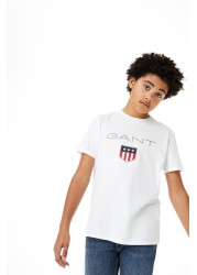 GANT White Teen Boys Shield T-Shirt