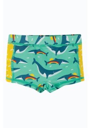 Frugi UPF 50+ Blue Rainbow Whales Trunks