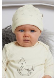 The Little Tailor Cream All Over Print Rocking Horse Jersey Hat