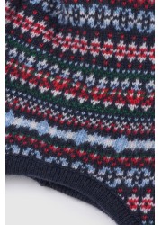 Trotters London Blue Baby Fairisle Hat