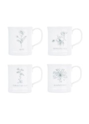 Mary Berry Set of 4 Flowers Garden Espresso Mugs