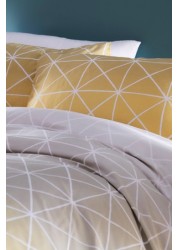 furn. Spectrum Geometric Line Reversible Duvet Cover and Pillowcase Set