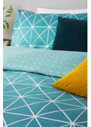 furn. Spectrum Geometric Line Reversible Duvet Cover and Pillowcase Set