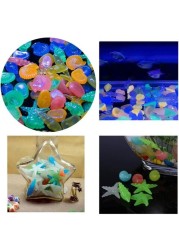 ALISSA 100Pcs Colorful Luminous Decorative Sea Shells Aquarium Stones (Mixed Colors)