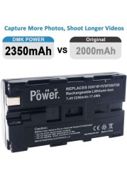 DMK Power Battery 2pcs NP-F550 NP-F570 2350mAh For LED Video Light And Screen Only