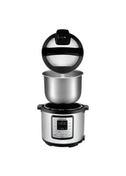 Nutribolt Smart Electric Pressure Cooker - 9 in 1, Electric Pressure Cooker, 6 Liter, 1000 Watt, Silver/Black NC-SPEK6