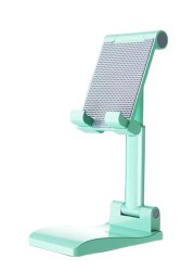 Foldable Smart Phone And Tablet Stand For Desk With Angle And Height Adjustable (Green)