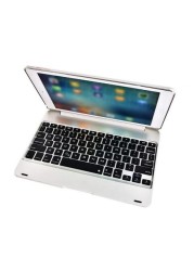 حافظة ذكية من ALISSA-Wireless Bluetooth Keyboard لجهاز iPad (فضي)