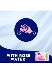 Wet wipes for cleansing the face with organic rose water for all skin types 25 wipes