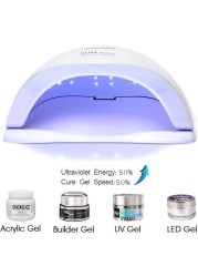 SKY-TOUCH Professional Gel Polish LED Nail Drying Lamp ، مجفف الأظافر Sun X5 Plus 54W UV LED Nail Lamp for Professional Manicure Salon ، Nails ، Polish ، Curing ، Manicure ، Pedicure ، Nail Art Tools