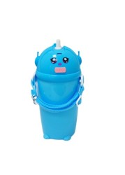 Sarvah Plastic Water Bottle With Straw - Blue