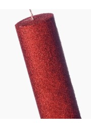 Red Glitter pillar candle