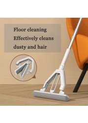 Deerma Broom and Dustpan, Sponge Mop, Glass Squeegee Three-Pieces Household Set Cleaning Kit with Stainless Steel Handle for Home Kitchen Office