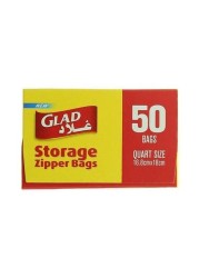 GLAD ZPR STRG أكياس 1 ربع 50 كيس