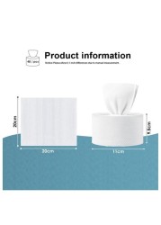 Aiwanto Disposable Tissue Reusable Tissue Facial Tissue Makeup Remover Tissue Cotton Wet and Dry Wipes Cotton Thickening for Skin (1 Roll/ 40 Sheets)