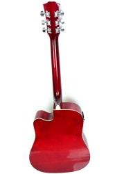Mike Music 41 Inch EQ Acoustic Guitar with Bag and Strap (41 Inch, EQ Acoustic Guitar, Red)