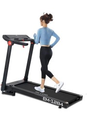 Skyland Home Use Treadmill With 2.5hp-5.0hpMotor Peak Bluetooth Speaker & App, Speed ​​(1-14kph) SoftTouch Key, Running Surface (LXW)44.5X120CM,12- preset programs and 15% Auto Incline-EM-1284