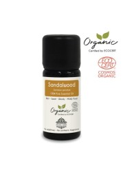 Aroma Tierra Sandalwood Essential Oil - 100% Pure, Natural, Ecocert Certified Organic - 10ml