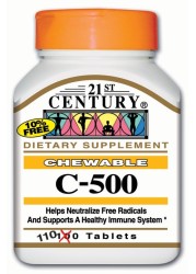 21st Century Orange Vitamin C Chewable 500mg Tablets