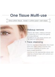 Alissa 2Pcs-Disposable Face Towel Tissue Roll Reusable Soft Facial Cotton Tissue (40pcs Sheets/Roll)