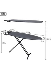 Ironing Board 130x50cm, Black Iron Stand Steel Structure with Padded cotton cover