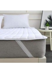 Less Deals - White Mattress Pad, Single Size Bed Cover.