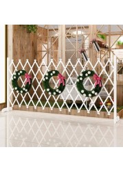 LINGWEI Expandable Wooden Garden Fence Trellis Fence Pet Safety Gate Wicker Fence Privacy Fence Nursery Guardrail Outdoor Garden Grid 70cm White