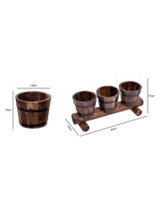 LINGWEI Creative Wooden Flower Pot Succulent Plant Pot Fleshy Combination Plant Pot Ornamental Bonsai Planters, for All Indoor Plants, Flowers, Herbs, Leaf Plants,Succulents