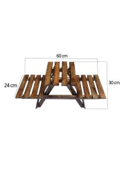 LINGWEI Two Tier Wooden Plant Stand Desktop Succulent Flower Pot Shelf Rack Plant Display Stand Flower Pot Holder Garden Pot