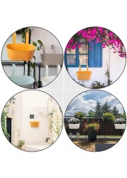 ALISSA 3Pcs Metal Iron Hanging Flower Pots Garden Pots Balcony Planters Metal Bucket Flower Holders Wall Hanging Decor Pot