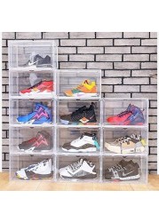 Lash High Quality Stackable Collapsible Shoe Storage Organizer Box Large Capacity Shoe Storage Box Single Side Open Box - Clear