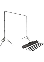 Coopic 2X3m Background Stand With 1.5X3m Black Non Woven Background Backdrop Lighting Photography Kit