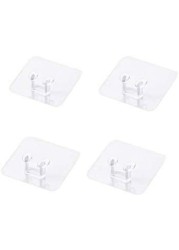 Generic Nail Free Transparent Reusable Wall Hooks, Yvonne Waterproof And Oilproof Power Plug Hook No Trace Adhesive Storage Hook For Kitchen Bathroom Lavatory Bedroom Closets Office -4Pcs