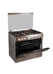 Hoover Freestanding 4-Burner + 2 Hot Plates Gas Cooker, FGC9042-3DEX (90 x 60 x 85 cm)