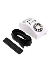 Generic - Ivory Solar Powered Car Front And Rear Window Air Vent Cool Cooler Fan White